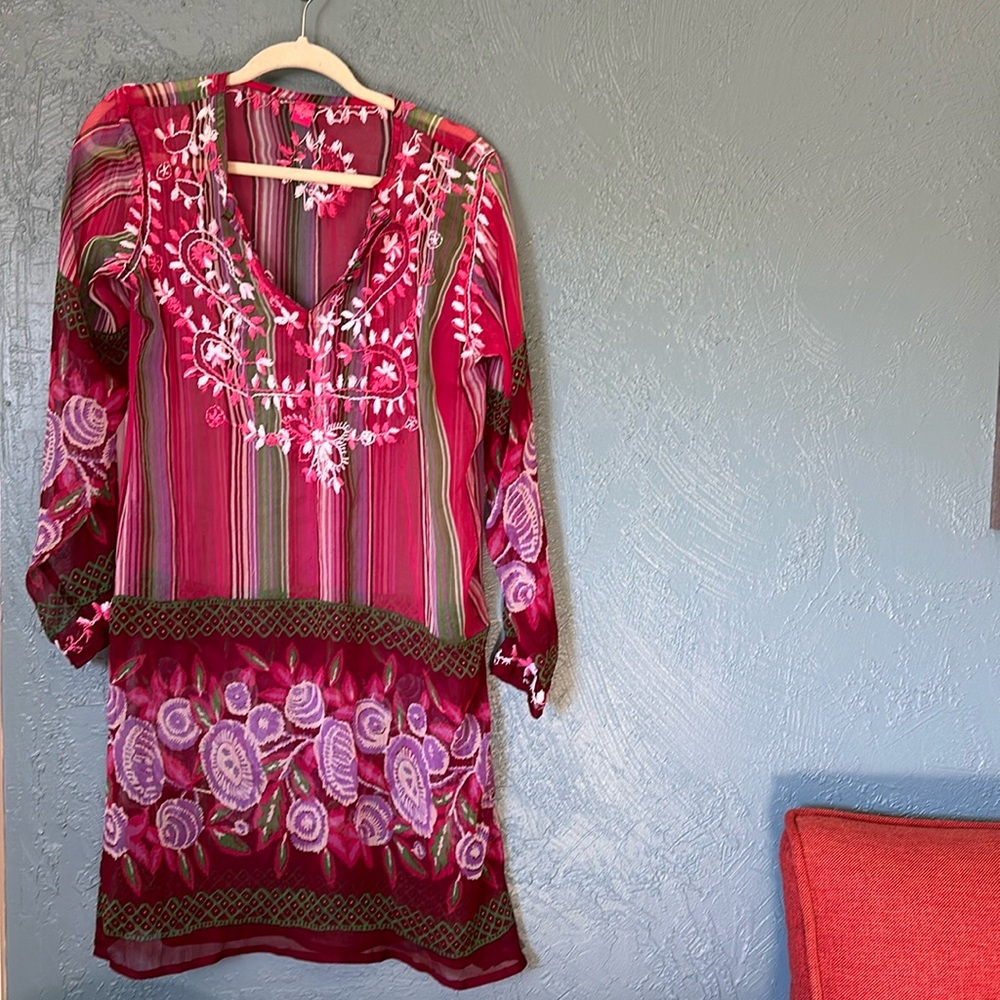 Sheer tunic, 100% silk
